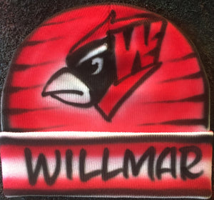 Willmar Cardinals Airbrushed Hat